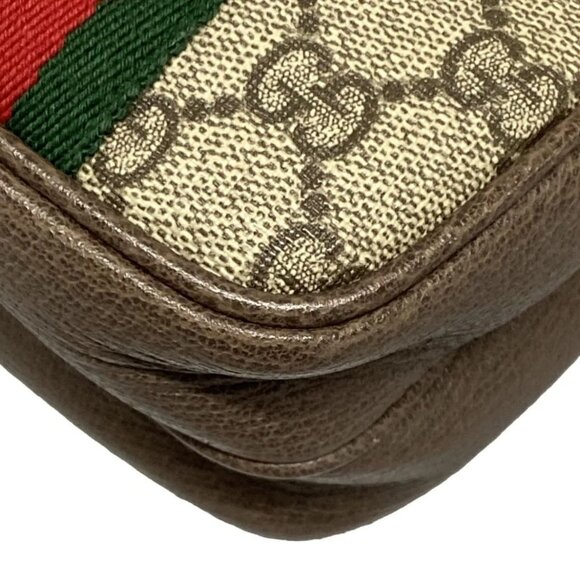 Auth GUCCI Ophidia 546595 Beige Dark Brown Multi PVC Leather - Shoulder Bag - Picture 3 of 16